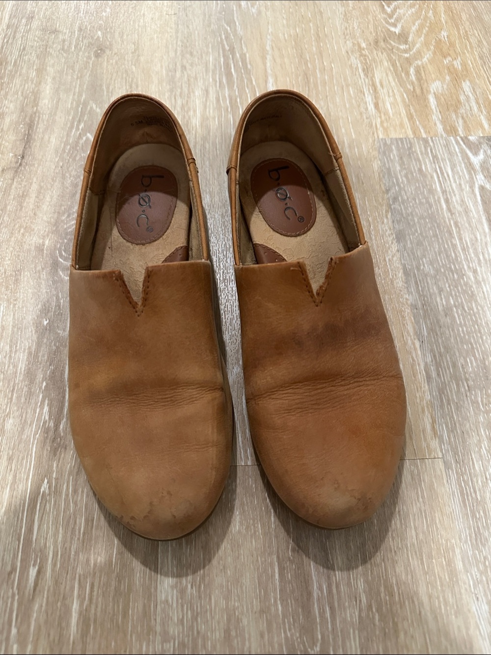 b.o.c. Slip-On Leather Loafers in Tan Brown